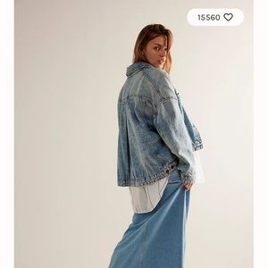 Free People opal swing oversized denim jacket